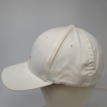 Flexfit Baseball Cap White XL Fitted Coldwater Paint Logo Cattails Hat Graphic