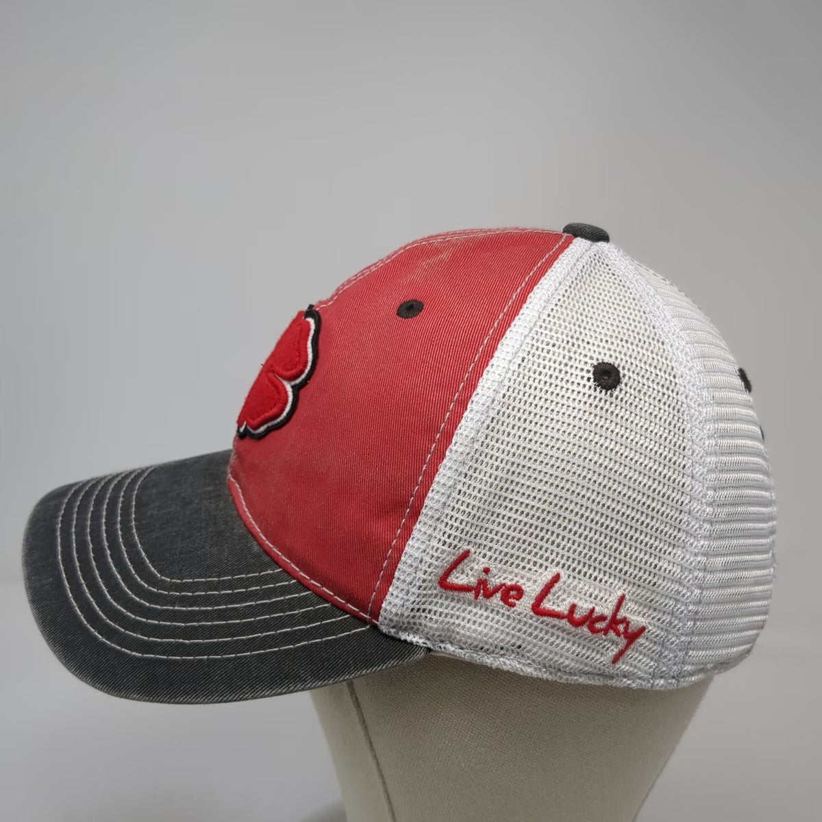 Black Clover Trucker Hat Red Gray OSFM University of Utah Utes Snapback Lucky