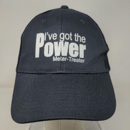 I've Got The Power Meter-Treater Strapback Trucker Hat Blue OSFA Mesh Back