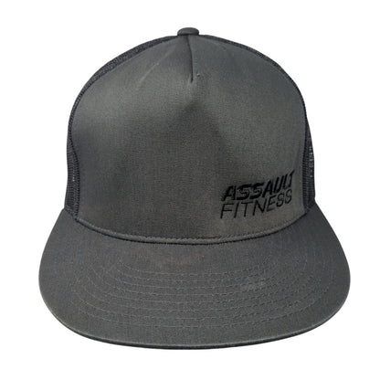 Assault Fitness Snapback Trucker Hat Gray OS Adjustable Mesh Classics Yupoong