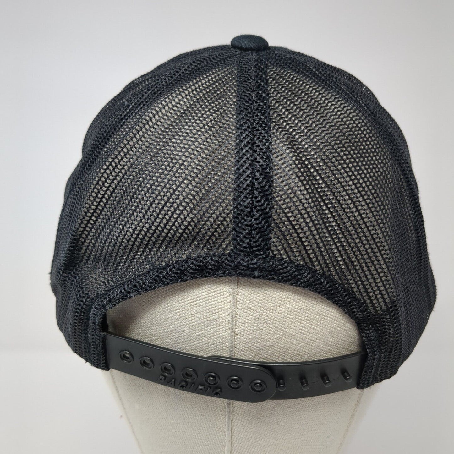 HSB Flight Park Snapback Trucker Hat Black OS Adjustable Mesh Pacific Headwear