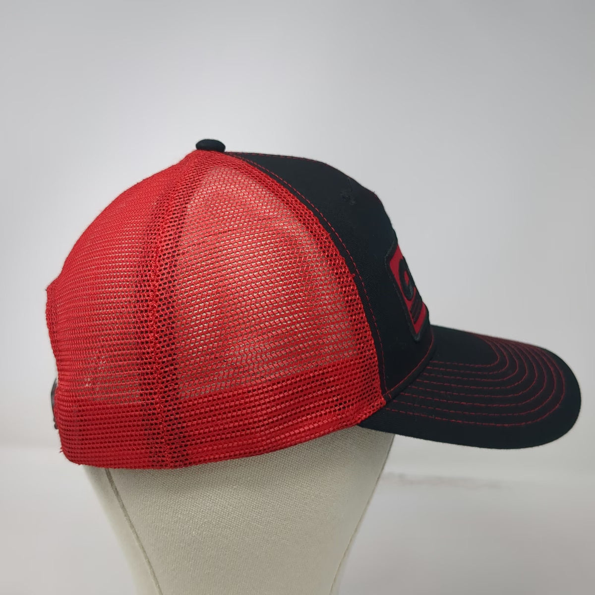 Bamko Trucker Hat Black Red One Size Costco Wholesale Mesh Back Snapback hat