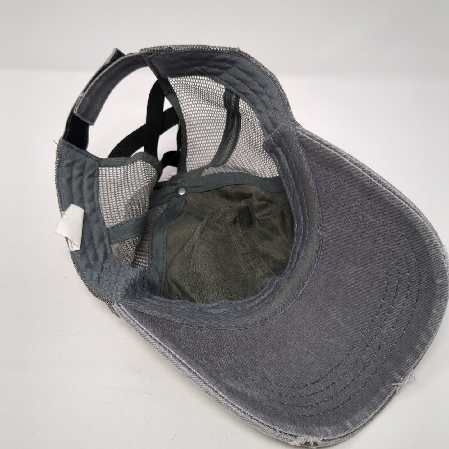Yellowstone Dutton Ranch Strapback Trucker Hat Gray One Size Ponytail