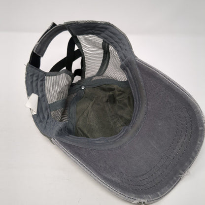 Yellowstone Dutton Ranch Strapback Trucker Hat Gray One Size Ponytail