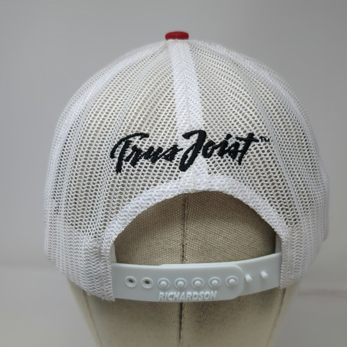 Richardson Trucker Hat Black Red White One Size Franklin Building Supply Mesh