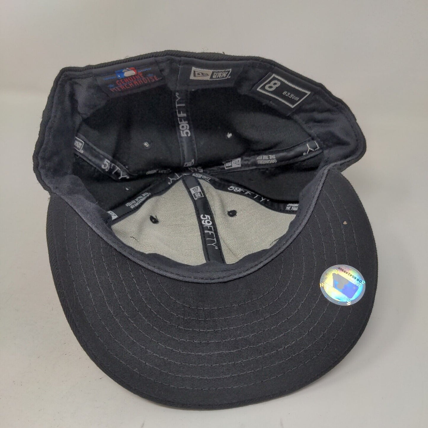 New Era Men's Fitted Hat Black 8 Embroidered Florida Marlins Logo 59Fifty