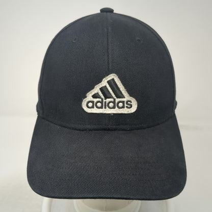 Adidas Snapback Black Hat One Size Embroidered Logo Adjustable 6 Panel Athletic