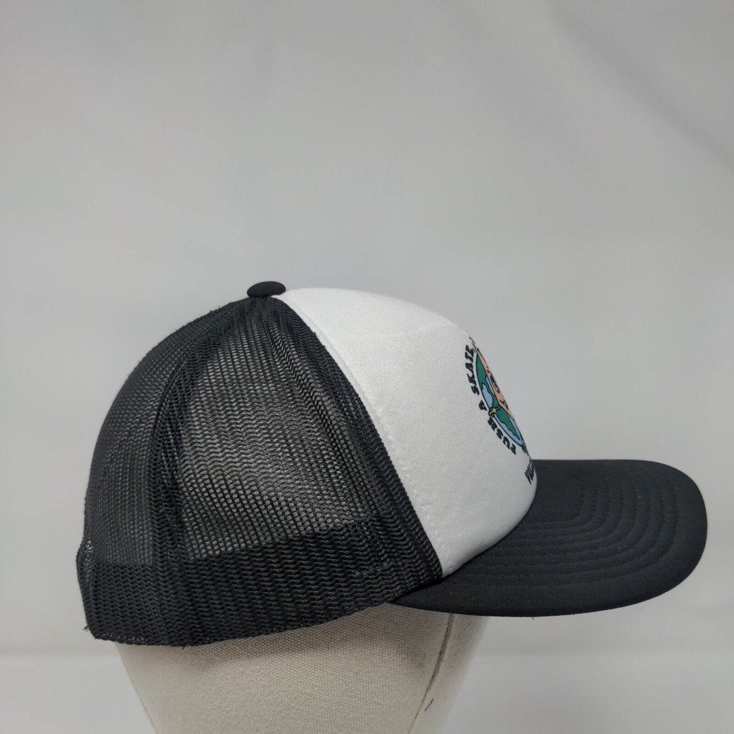 Push A Skate Don't Contaminate Volcom Stone Trucker Hat Black OSFA Adjustable