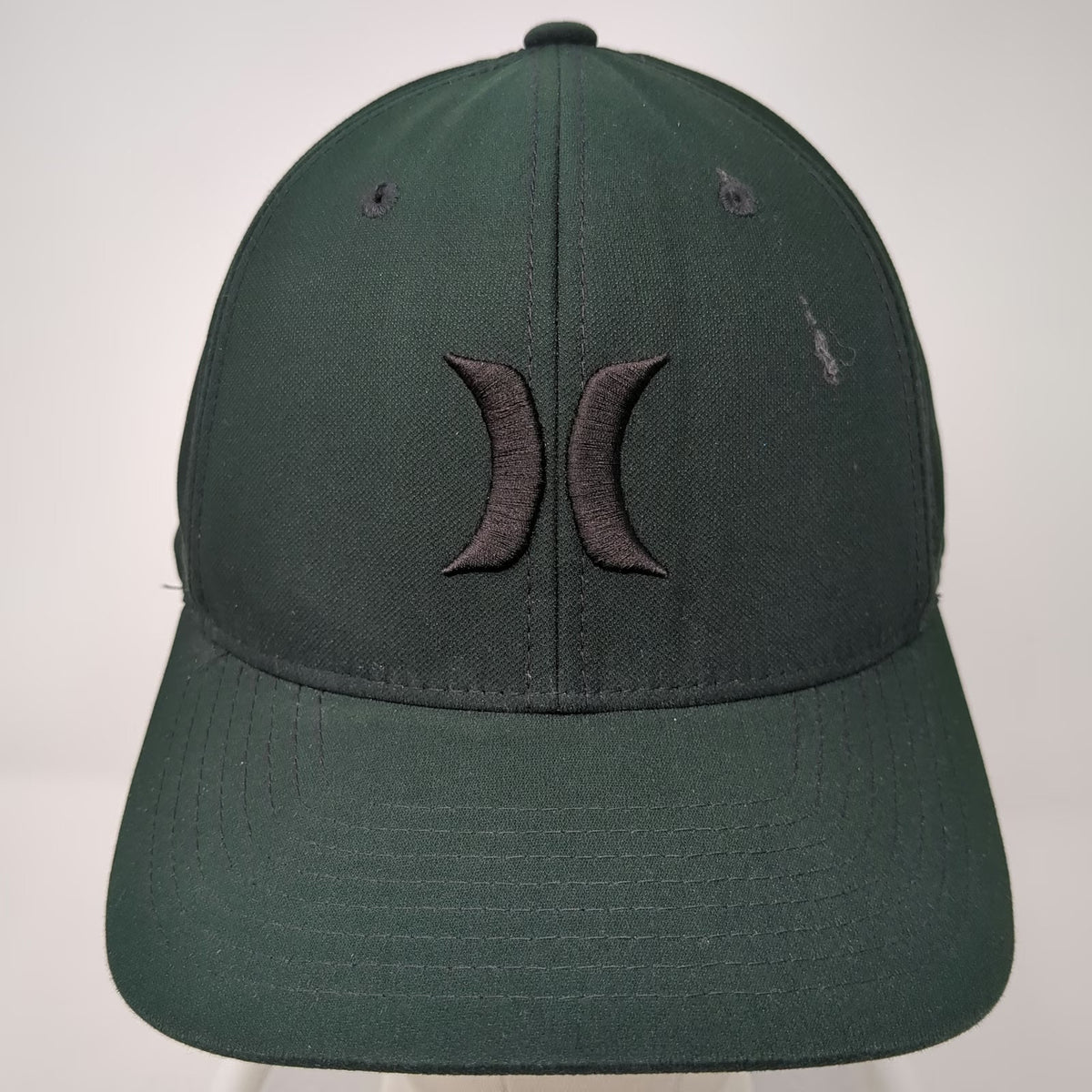Hurley Baseball Cap Green XL Flexfit Embroidered Logo Polyester Stretch Fit Hat