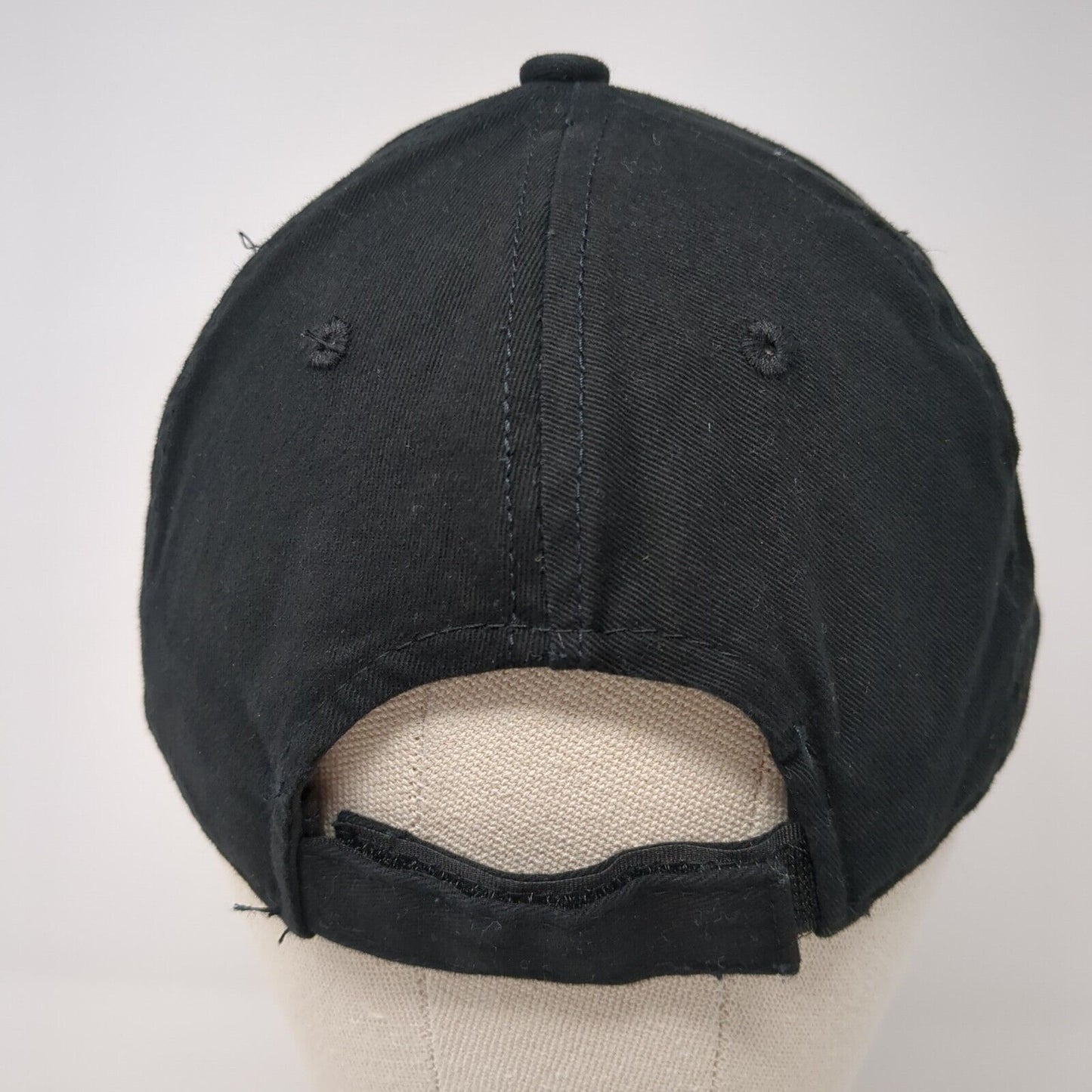 George Strapback Hat Black One Size Adjustable Blank Solid Vent Holes