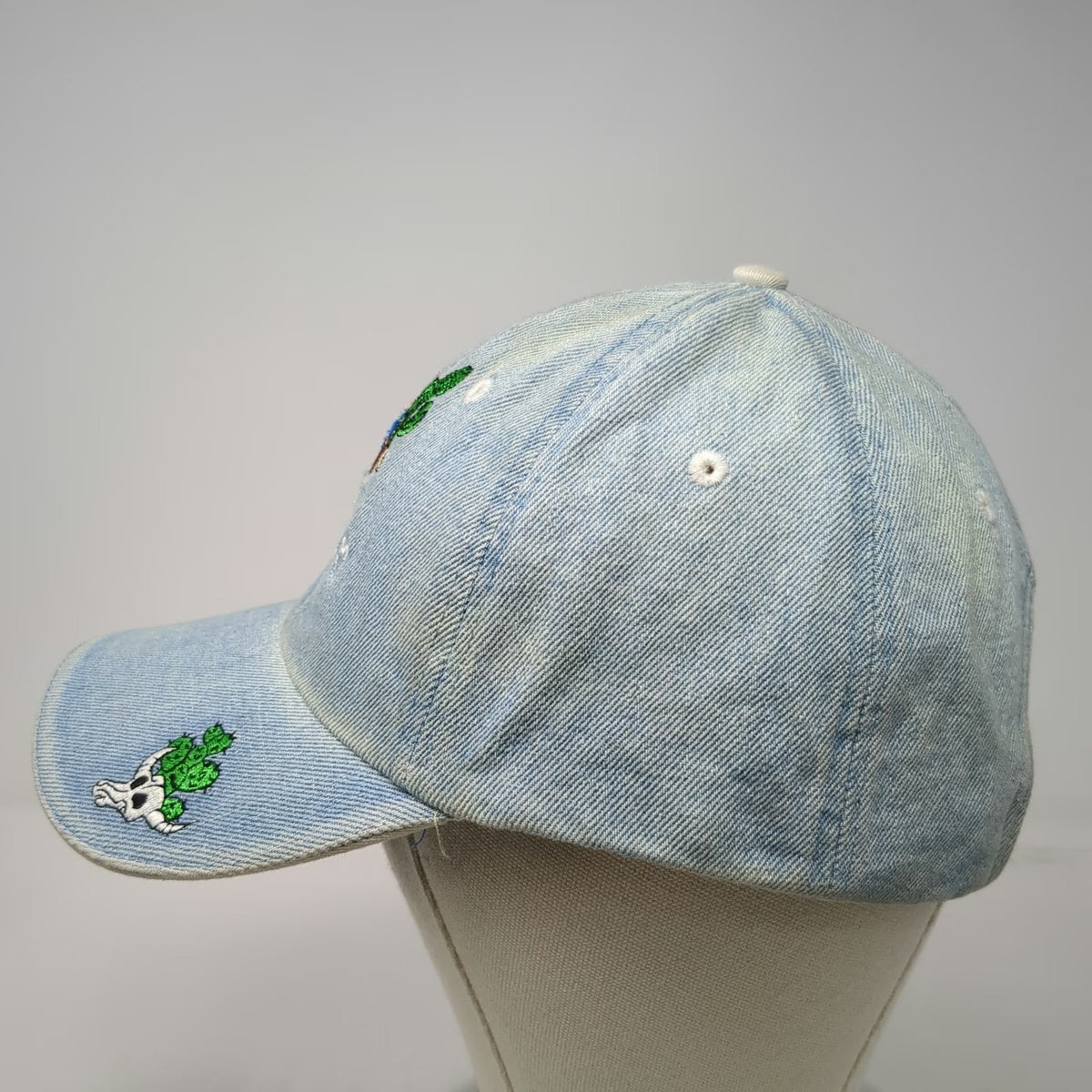 Smith Southwestern Baseball Cap Blue One Size Denim Cactus Cow Slideback Hat