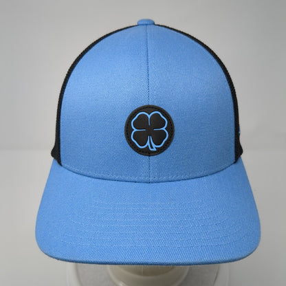 Black Clover Idaho Fitted Mesh Back Trucker Hat Blue S/M Live Lucky