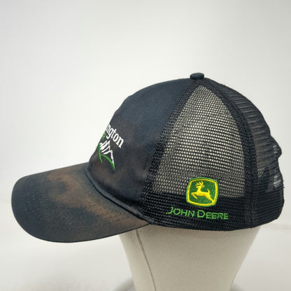 John Deere Trucker Hat Black One Size Washington Tractor Mesh Snapback Farming