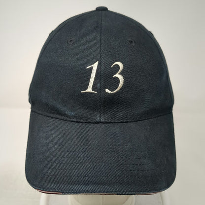Black Baseball Cap One Size Smart Trust 13 Adjustable Slideback Hat Cotton USA