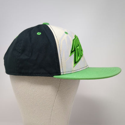 Mountain Dew Hat Snapback White Green Black One Size Embroidered Logo Cotton