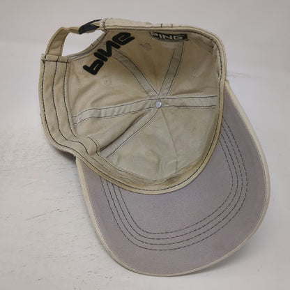 Ping Baseball Cap Beige OSFM Scottsdale G15 K15 Golf Hat Slideback Embroidered