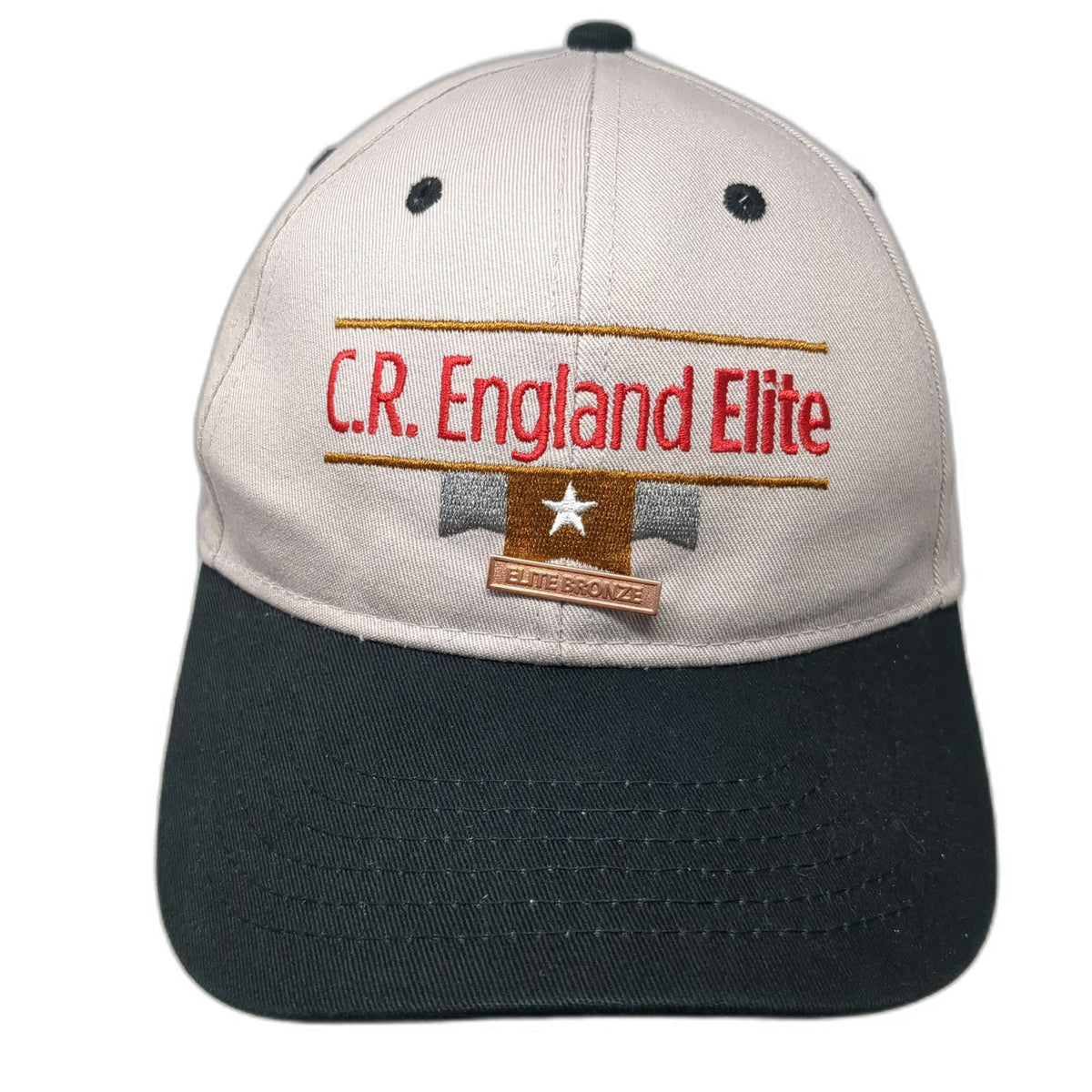 C.R. England Elite Hat Baseball Cap Gray Black One Size Bronze Pin Logo Trucking