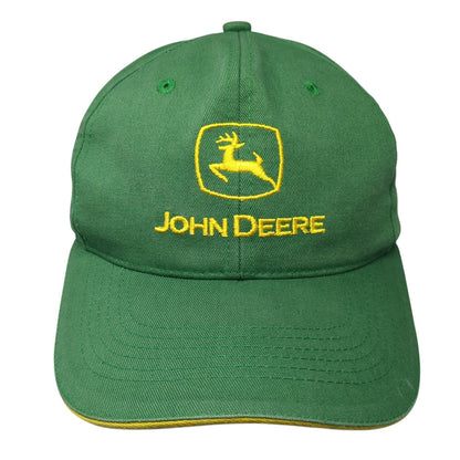 John Deer Snapback Hat Green One Size Adjustable Embroidered Vented Holes