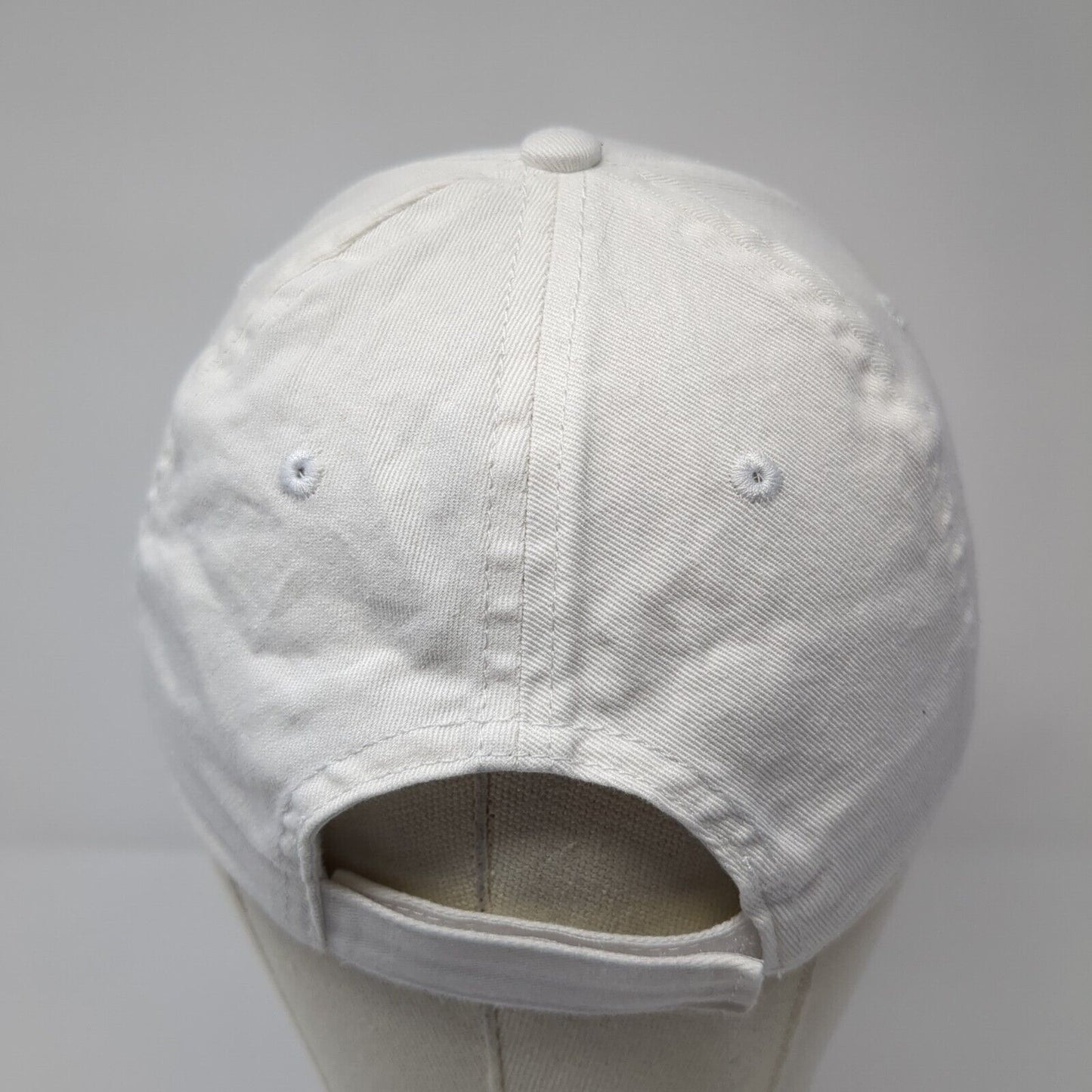 Unbranded Strapback Hat White One Size Adjustable Vented Holes 6 Panel Blank