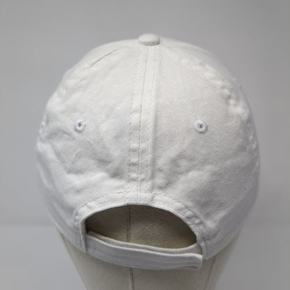 Unbranded Strapback Hat White One Size Adjustable Vented Holes 6 Panel Blank