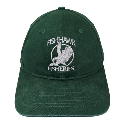 Fishhawk Fisheries Strapback Hat Green One Size Embroidered Astoria/Kenai