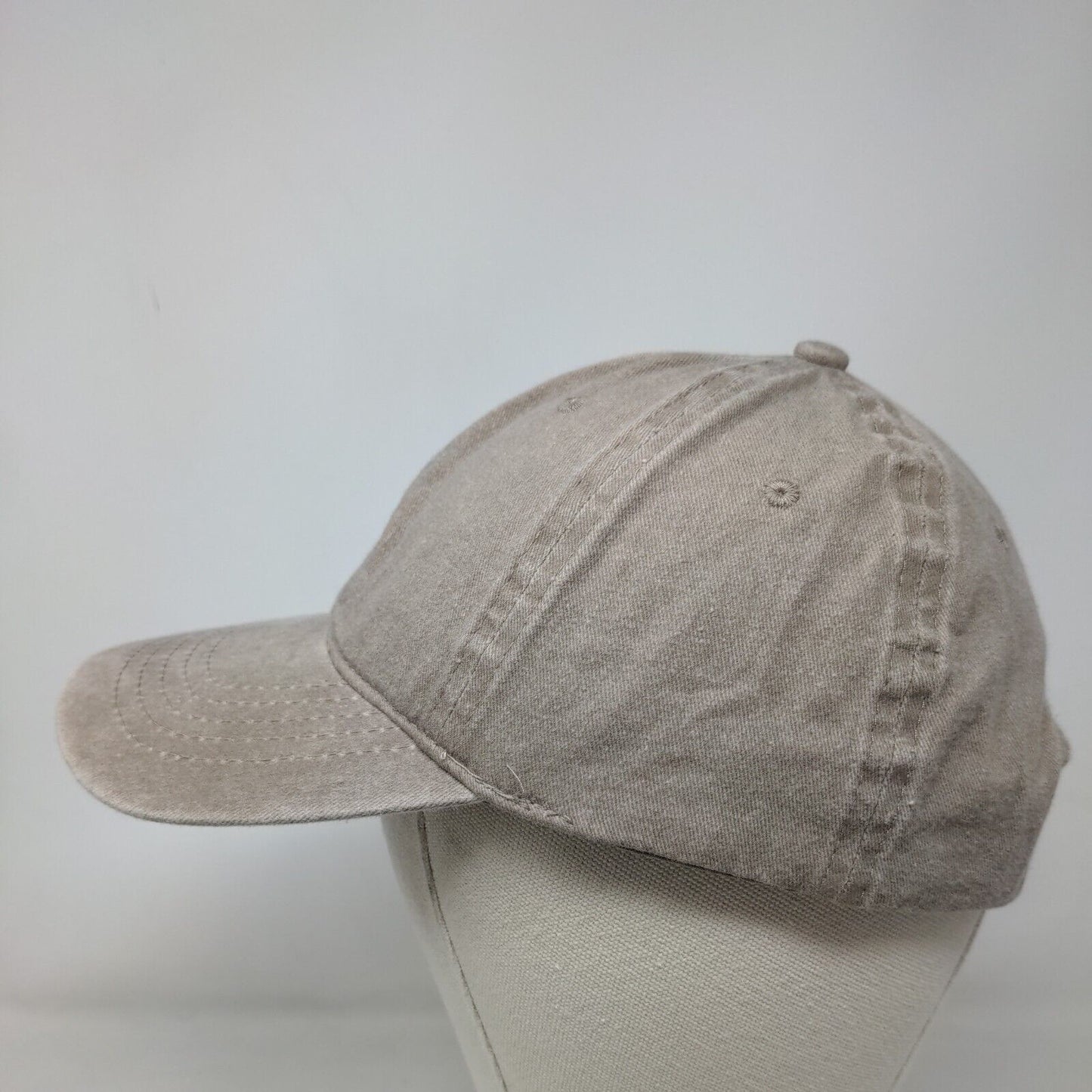 Unbranded Strapback Hat OSFM Tan Adjustable Strap Vented Holes Blank