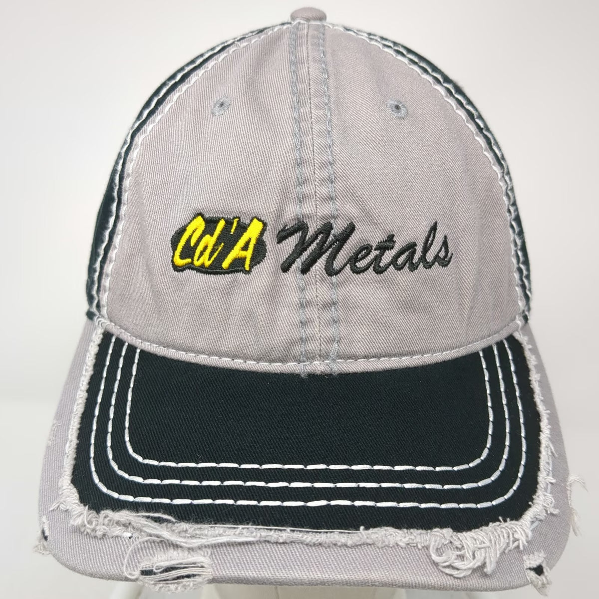 Otto Baseball Cap Gray Black One Size Cd'A Metals Logo Contrast Stitching Hat
