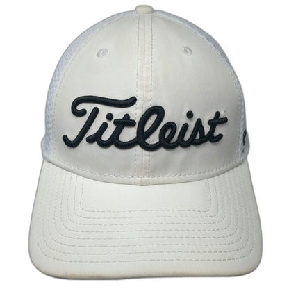 Titleist Baseball Cap White L Mesh Back Pro V1 FootJoy New Era Stretch Golf Hat