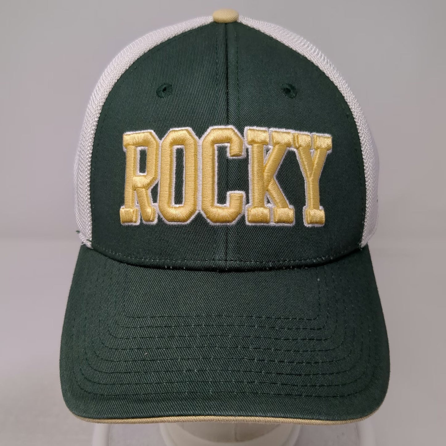 The Game Baseball Cap Green One Size Rocky Bear Mesh Hat A-Flex Mascot Curved