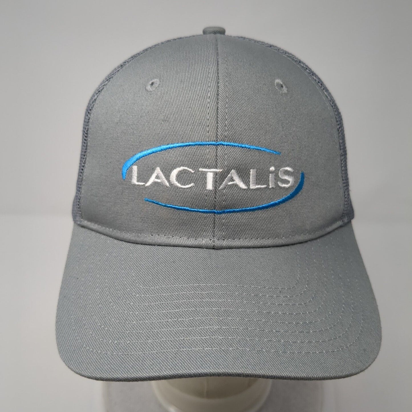 Lactalis Snapback Trucker Hat Gray One Size Adjustable Mesh Back Port Authority