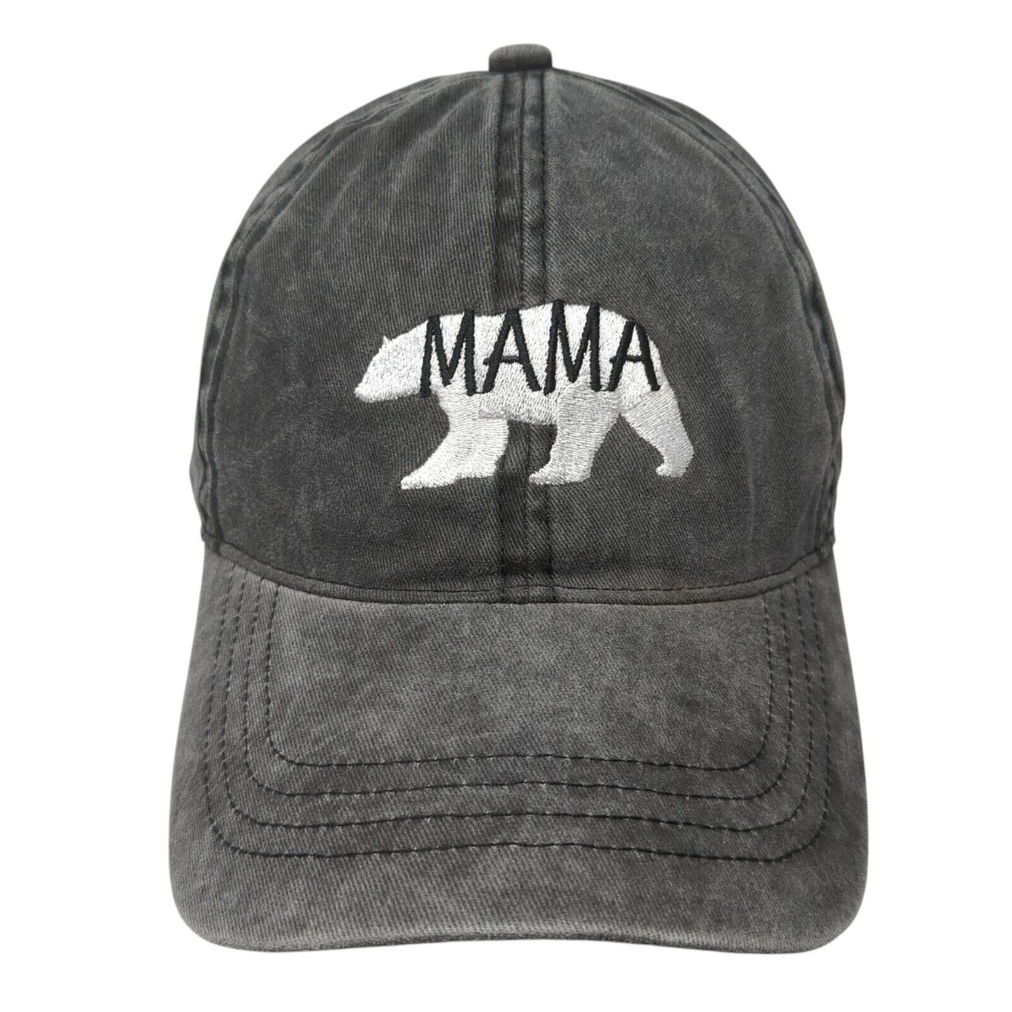 MAMA Bear Slideback Hat Gray One Size Adjustable Embroidered David And Young