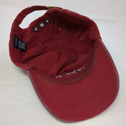 Sonoma Baseball Cap Red One Size USA Stars Strapback Cotton Distressed Hat