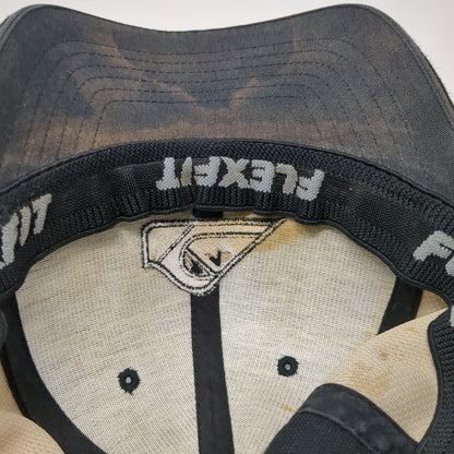 Quiksilver Baseball Cap Black XS Mesh Back Flexfit Stretch Fitted Logo Hat