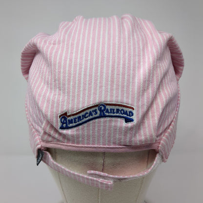 Durango & Silverton Train Conductor's Strapback Hat Pink One Size Striped