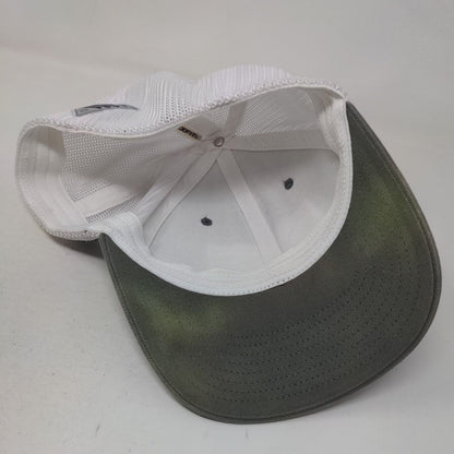 Fish American Flag Fitted Trucker Hat Green S/M Columbia PFG Colorblock