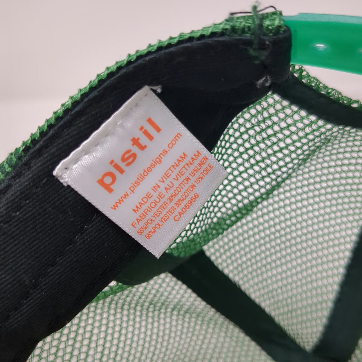 Pistil Trucker Hat Gray Green Blue One Size Mesh Snapback Marlin Pattern Patch