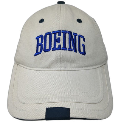 Cap America Baseball Cap Beige One Size Boeing Logo Blue Black Strapback Hat