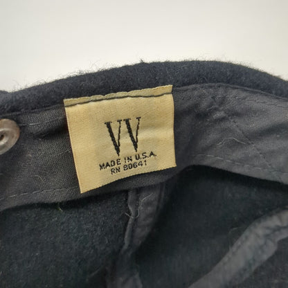 VV Baseball Cap Black OS Made USA Wool Blend Adjustable Slideback Hat Blank