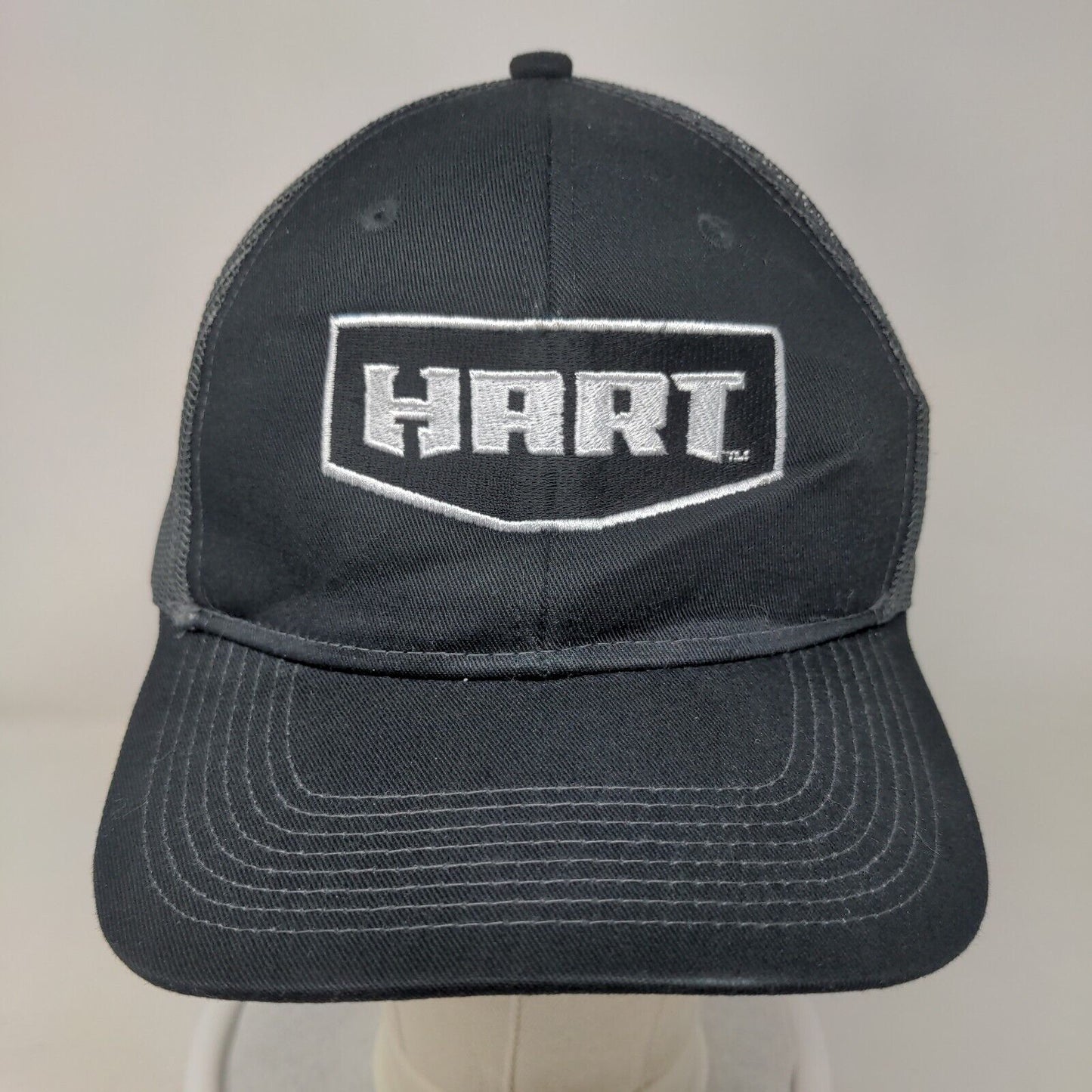 Hart Snapback Mesh Back Trucker Hat Black One Size Embroidered Port Authority
