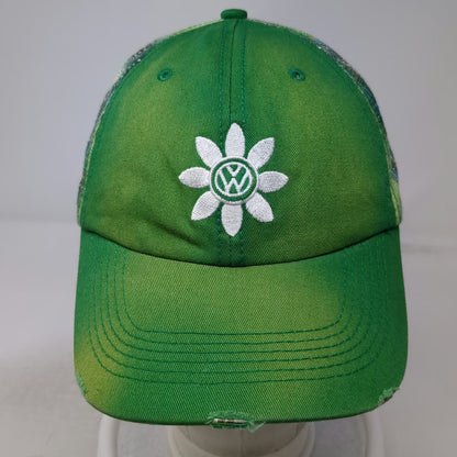 Volkswagen Baseball Cap Green One Size Daisy Plaid Distressed Brim Cotton hat