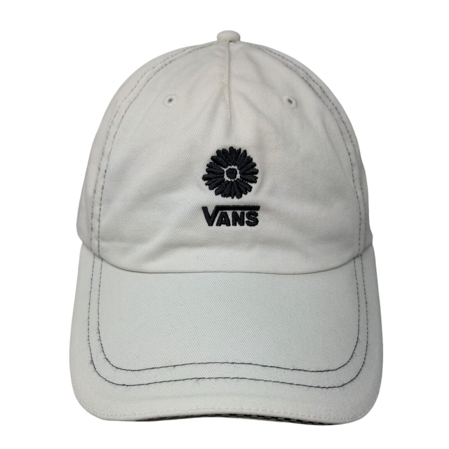 VANS Slideback Hat White One Size Adjustable Embroidered 6 Panel Cotton