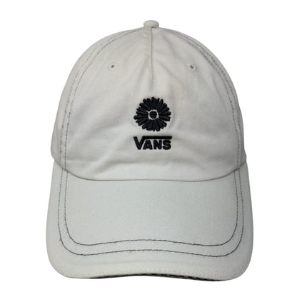 VANS Slideback Hat White One Size Adjustable Embroidered 6 Panel Cotton