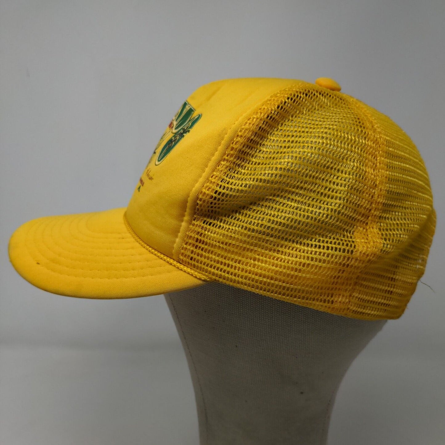 Orlando Florida Men's Snapback Mesh Back Trucker Hat Yellow Adjustable Vintage