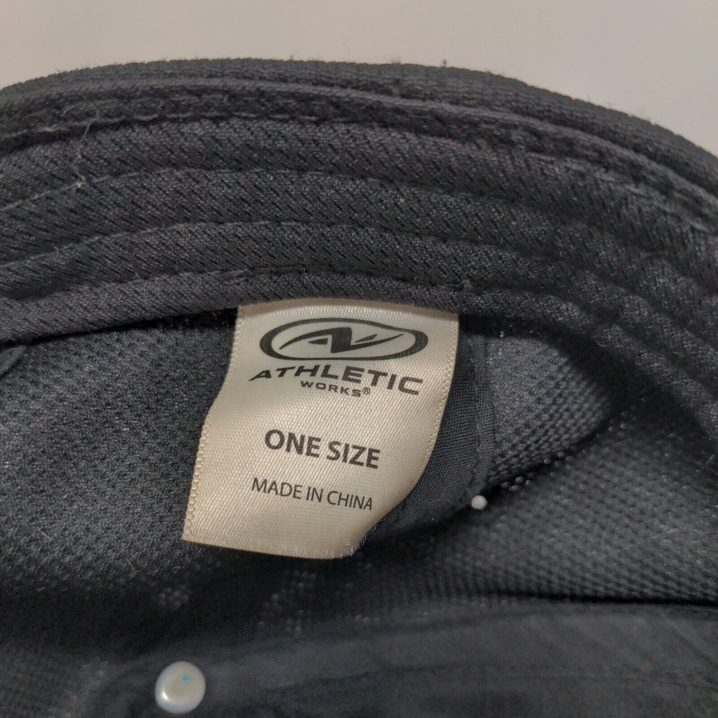 Athletic Works Snapback Hat Black One Size Adjustable Solid Blank