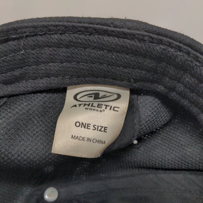 Athletic Works Snapback Hat Black One Size Adjustable Solid Blank