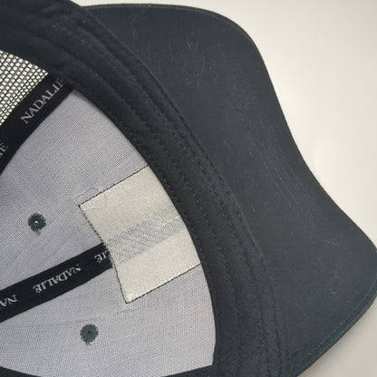 Nadalie USA Snapback Trucker Hat Black One Size Adjustable Mesh Back 6 Panel