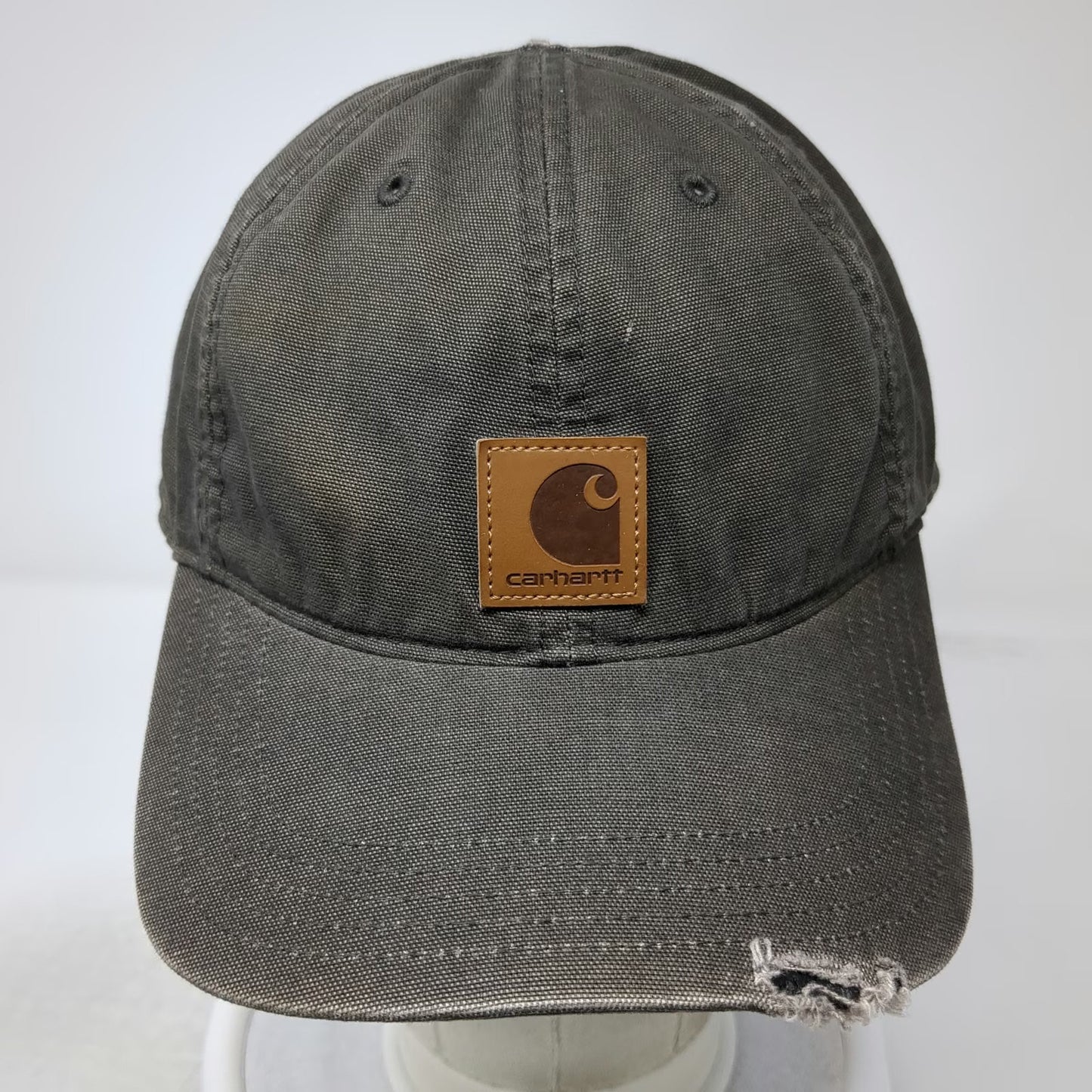 Carhartt Baseball Cap Brown One Size Distressed Strapback Logo Workwear Hat