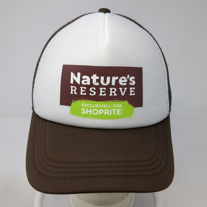 Nature's Reserve ShopRite Brown One Size Trucker Hat Mesh Snapback Foam Front