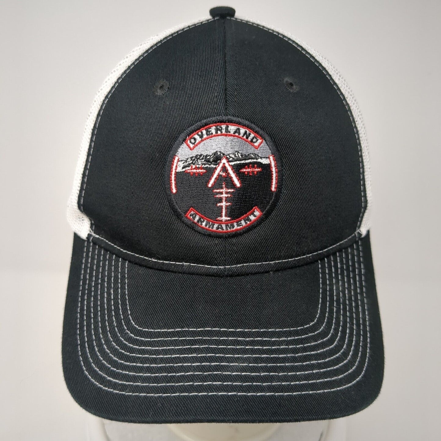 Overland Armament Snapback Trucker Hat Black One Size Mesh Back