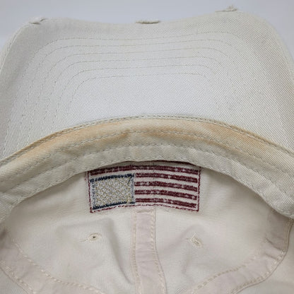 DPC Baseball Cap Beige One Size American Flag Distressed Patch Slideback Hat